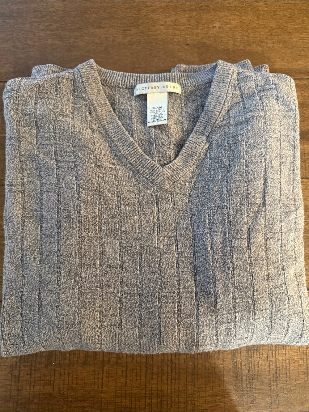 Geoffrey Beene Men's V-Neck Sweater - Heather Gray